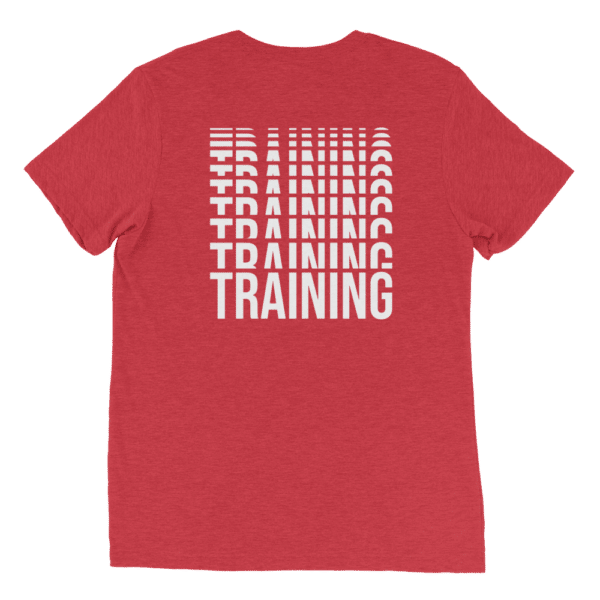 Unisex Tri Blend T Shirt Red Triblend Back 63C5D88De2B55